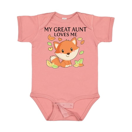 

Inktastic My Great Aunt Loves Me- Little Fox Gift Baby Boy or Baby Girl Bodysuit
