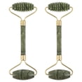 thumbnail image 1 of EeaseMX 2 rodillos de masaje de jade, piedra de jade, masajeador facial y corporal Gua Sha, herramienta de raspado, 1 of 7