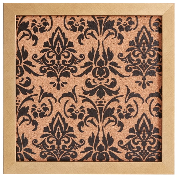Craig Frames Decorative Cork Bulletin Board, 12x12 Inch, Gold Frame with Fleur de Lis Pattern