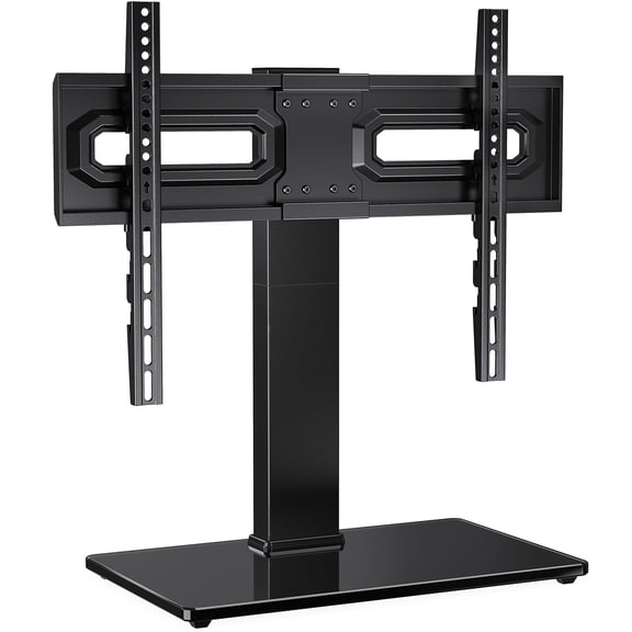 MountFTV Universal Swivel Table Top TV Stand for 32-75 inch TVs, Tabletop Desktop TV Stand Base with 35° Swivel, 6 Height Adjustable, Hold up to 99LBS, Max 600x400mm