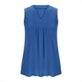 thumbnail image 7 of Wiyuqeen Plus Size Tank Tops for Women Sleeveless Cotton Shirts Notch V Neck Pleated Tees Solid Loose Fit Tanks Casual Going Out Shirts, 7 of 7