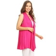 thumbnail image 3 of Women's Sleeveless Open Front Cardigan Lightweight Solid Drape Vest, 3 of 5