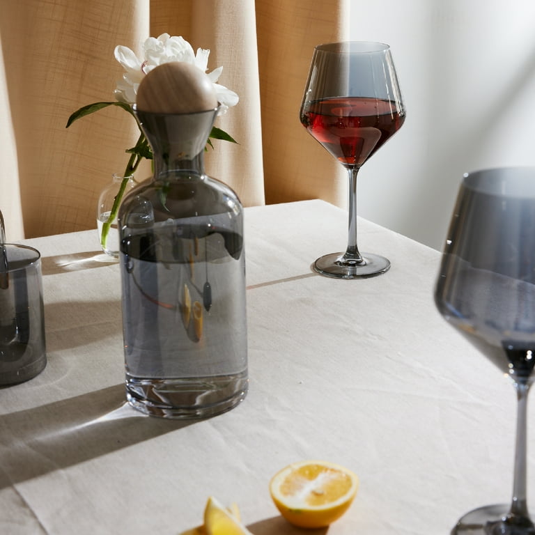 Thyme & Table 23 fl oz Smoke Iridescent Angled Wine Glasses, Set of 4