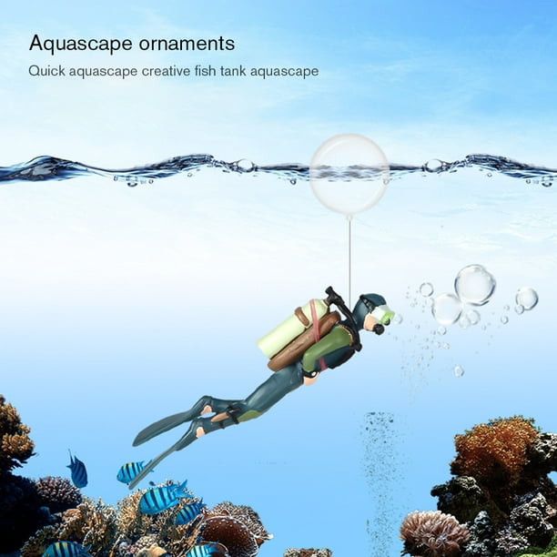 jinnoda Aquarium Landscape Eco-friendly Ball Decor Diver Model Underwater  Decoration (D) 