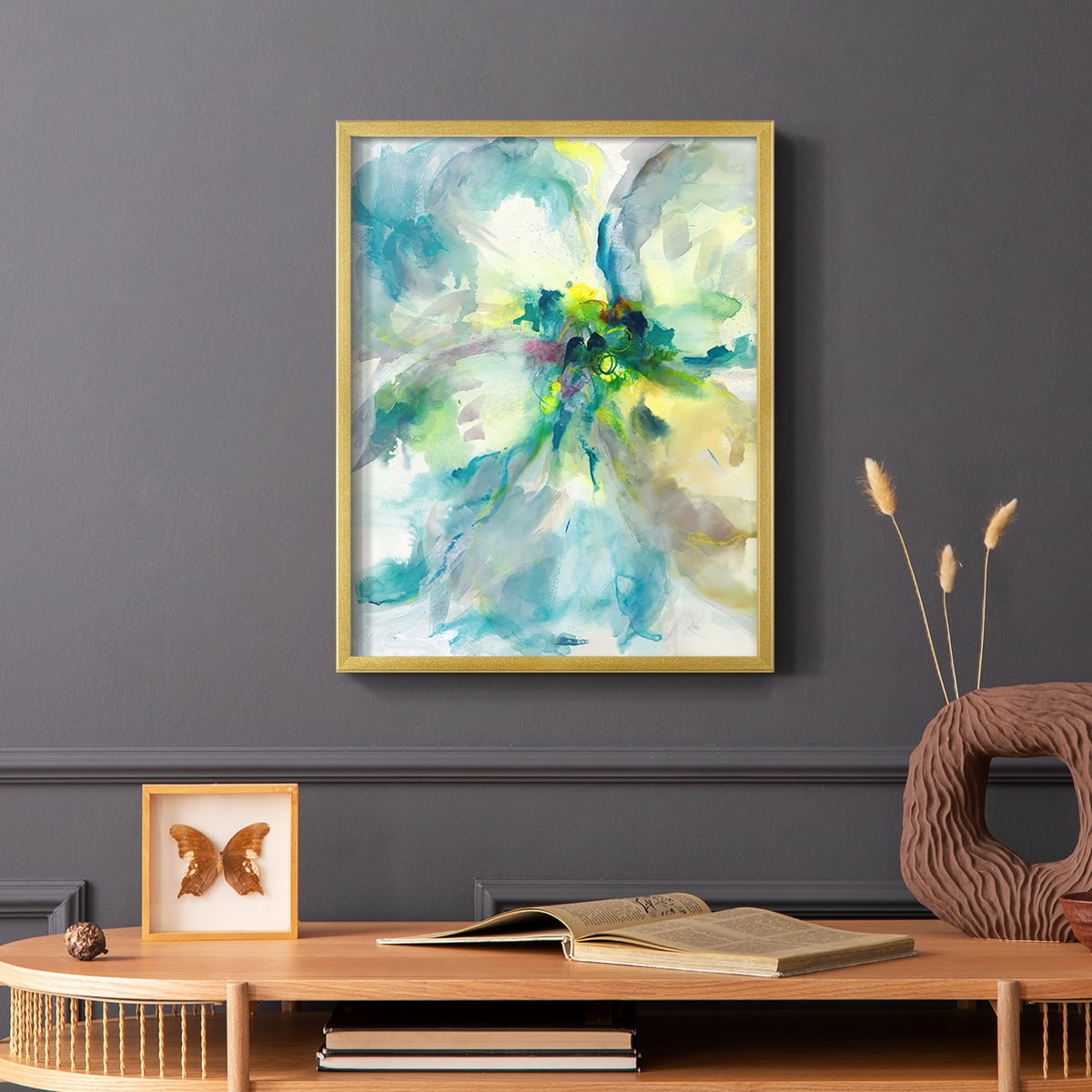 Maybe Petunias II in Gold Solid Wood 16 x 20 Framed Print