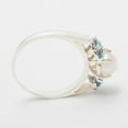thumbnail image 3 of LBG British Made 18k White Gold Cultured Pearl & Blue Topaz Womens Cluster Ring - 33 size options - Size 4, 3 of 6
