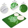 thumbnail image 3 of GZHJMY St. Patrick's Day Floral Shamrock Clover Absorbent Dish Drying Mat, 16 x 18 Inches Microfiber Kitchen Countertop Table Protector Multi-Purpose Counter Rack Sink Drainer Pad, 3 of 6
