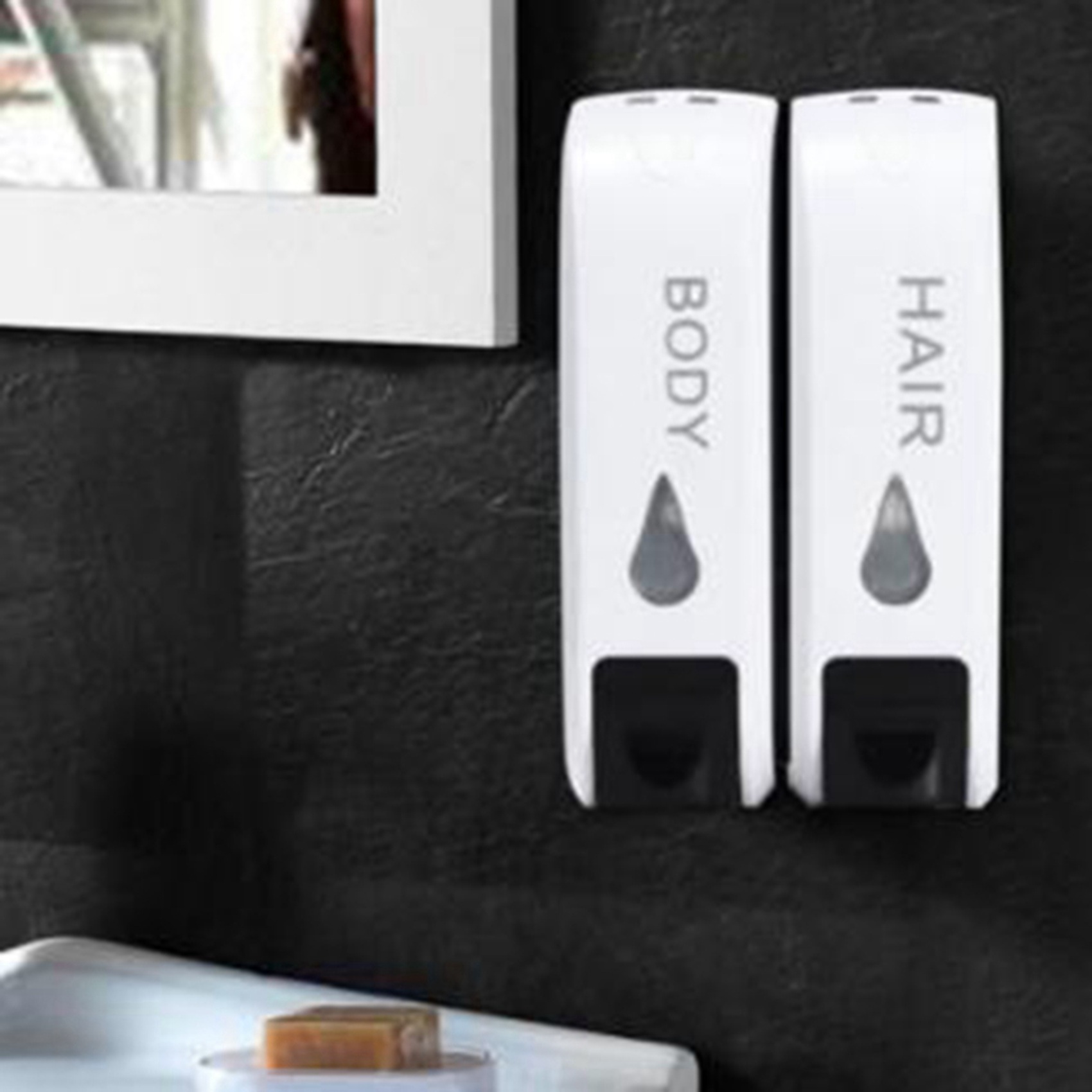 2X Triple Shower Soap Dispenser Wall Mounted Liquid Soap Shampoo Dispenser Washing Lotion for Bathroom