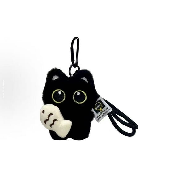 Black Cat Plush Keychain Purse Charm, Cat Lover Gifts Bag Charm, Car Handbags Keychain Accessories, Cute Cat Key Decorating, Backpacks Wallets Charm