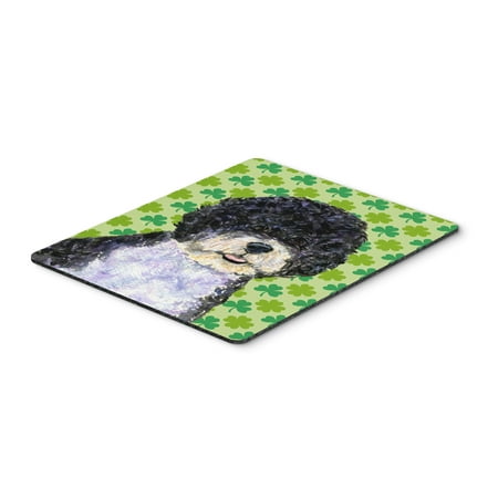 Portuguese Water Dog St. Patrick's Day Shamrock Mouse Pad, Hot Pad or Trivet