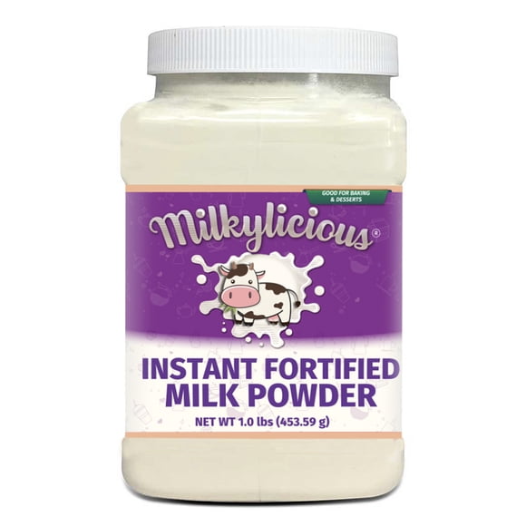 Milkylicious Instant Fortified Non-Fat Dry Milk Powder – 1 lba (16 oz) Jar - Made in USA for Fuss-Free Nutrition Intake | Enriched with Vitamin D, Calcium & Protein | Dietary supplement for all ages
