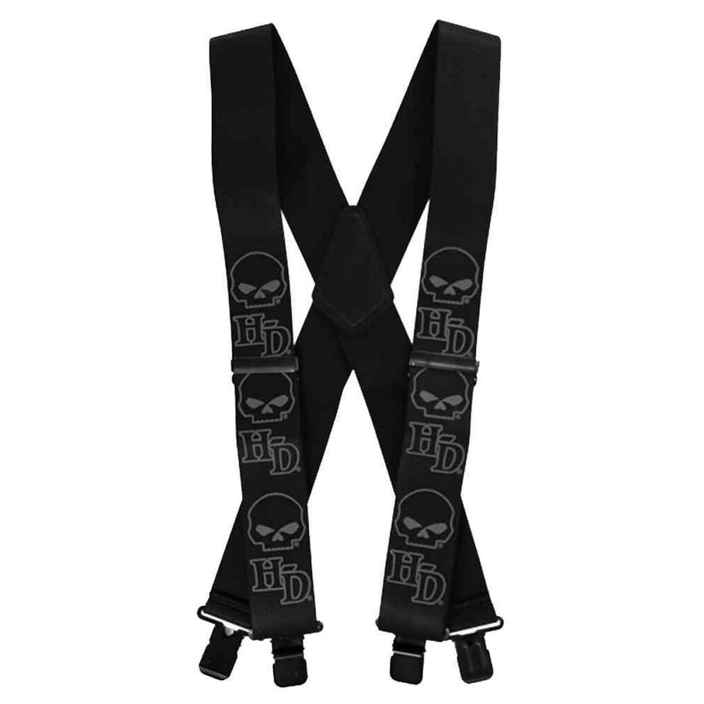 HarleyDavidson Men's Suspenders, Willie G Skull, Regular 42 Inch SUS1199303