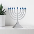 thumbnail image 2 of Electronic Hanukkah Menorah with LED Flame Shaped Bulbs - Batteries or USB Powered - 4' Cable Included Chanukah Battery Menurah by Zion Judaica (White), 2 of 2