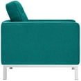 thumbnail image 2 of Modway Loft Stainless Steel and Upholstered Fabric Armchair in Teal Blue, 2 of 3