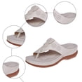 thumbnail image 5 of Rokment Beach Orthopedic Flip Flops for Women 2026 Comfortable Boho Summer Leather Platform Wedges Arch Support Walking Dress Slip on Sandals B Size 6.5, 5 of 7