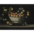 thumbnail image 2 of Juan de Zurbarán 14x12 Black Ornate Wood Framed Double Matted Museum Art Print Titled: Flowers and Fruit in a China Bowl (C. 1645), 2 of 5