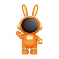 thumbnail image 3 of Abbracc Rabbit Astronaut Shape Money Saving Box for Girls Children's Room Decoration Orange, 3 of 9