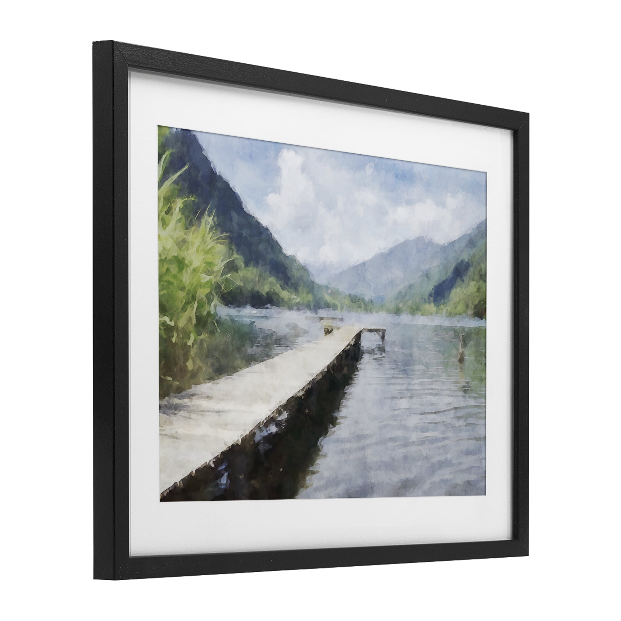 Stupell Industries Dappled Lake Dock Black Framed Print Under Glass, design by Kim Curinga
