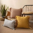 thumbnail image 3 of Fennco Styles Stitch Line Woven Fringe Cotton Decorative Throw Pillow Cover 18" W x 18" L - Vintage Pink Cushion Case for Home, Couch, Bedroom, Living Room and Office Décor, 3 of 4