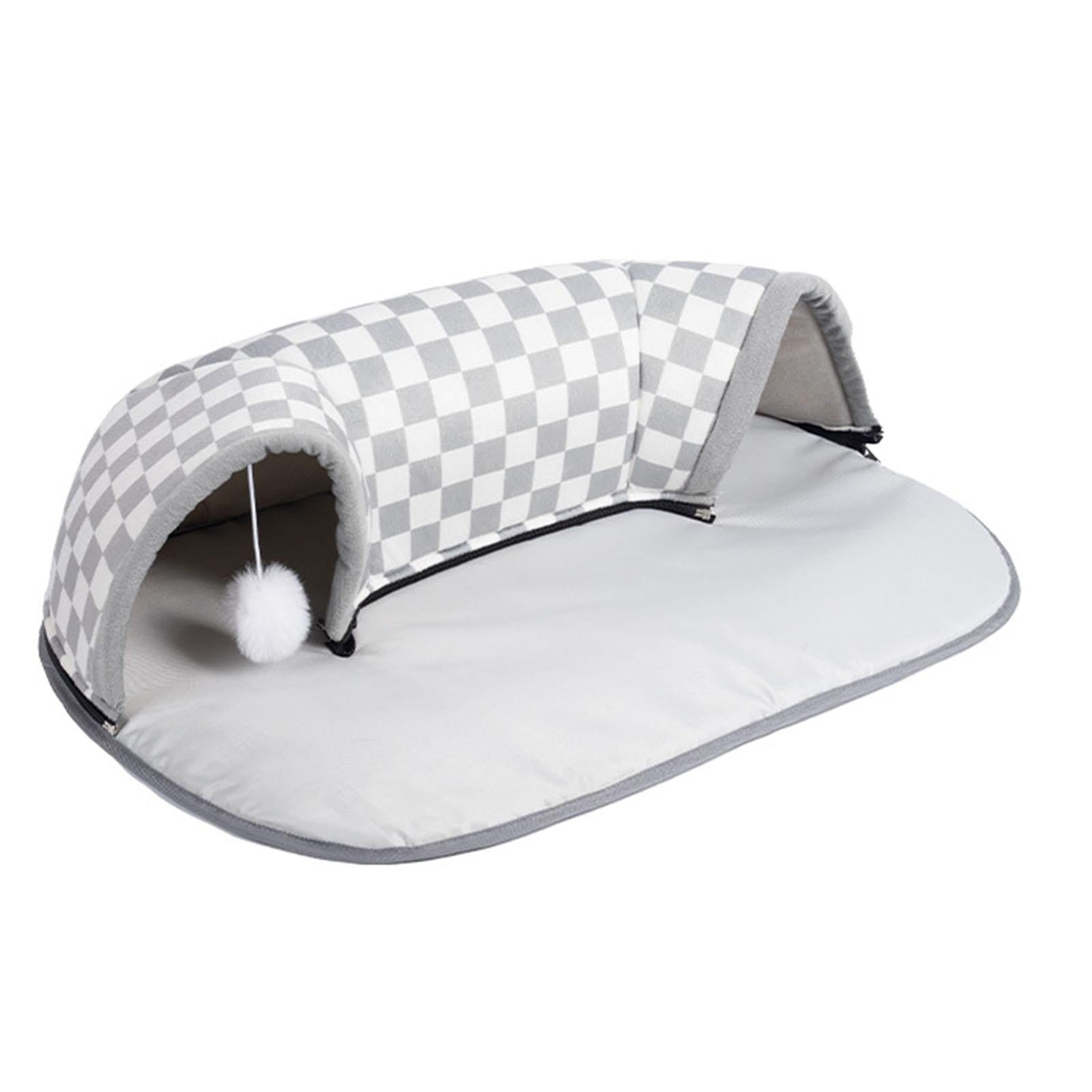 Bvdfgk 2 in 1 Cat Bed Play Tunnel Interactive Toy, and Playing Ball Toys, Foldable Soft S
