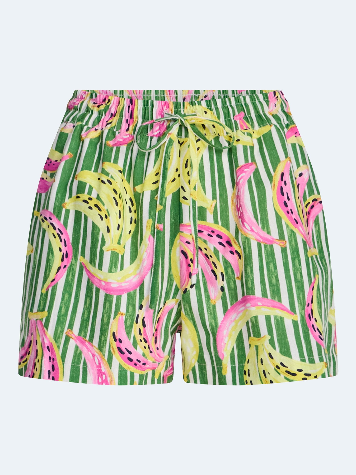 Free Assembly Women's and Women's Plus Linen Blend Print Shorts, 7" Inseam, Sizes XS-4X