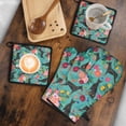 thumbnail image 5 of Doberman Dog Pattern with Flowers Kitchen Oven Mitt and Pot Holder Sets 4 Pcs for Baking, Cooking and Grilling, Heat Resistant Up To 392 °F, 5 of 7