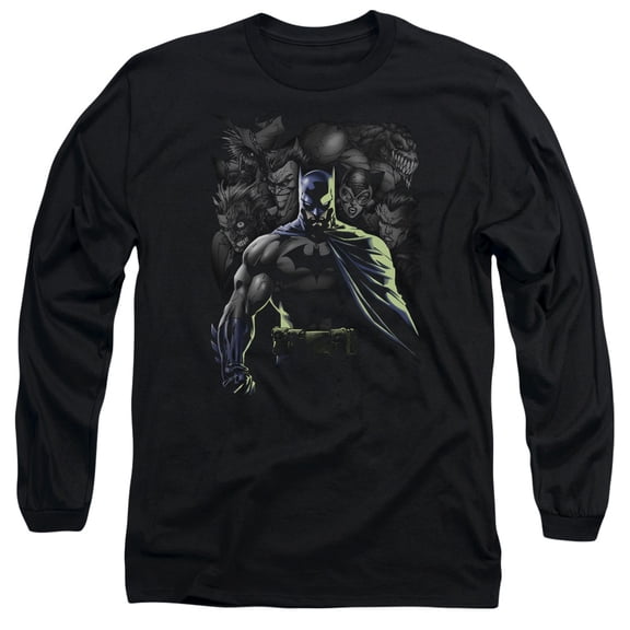 Batman Villains Unleashed Long Sleeve T-Shirt Adult 18/1 Black