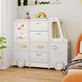thumbnail image 4 of Gymax Kids Toy Storage Organizer w/4 Pull-out Drawers & Handles Large & Small Cabinets, 4 of 9