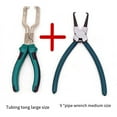 thumbnail image 6 of 2Pcs Filter Caliper/ Line Petrol Clip Pipe Pliers,Electrical Disconnect Pliers,Automotive Hose Disconnect Tools,1 x Large opening tubing pliers 1 x small opening tubing pliers 9 inches,Green, 6 of 7
