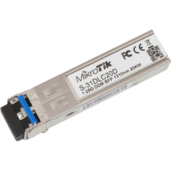 MIkrotikS-31DLC20D 1.25G SFP Transceiver with 1310nm Dual LC Connector for 20km Single Mode Fiber Connections: Compatibility with MikroTik and Non-MikroTik SFP Devices