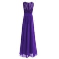 thumbnail image 2 of YiZYiF Kids Girls Chiffon Lace Princess Dress Ruched High Waist 2 Layer Dresses for Wedding Birthday Party Purple 16, 2 of 5