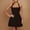 *Black, variant on ClodeEU Women's Halter Neck A-Line Mini Dress,Casual Solid Swing Dress Black,Women's Plus L
