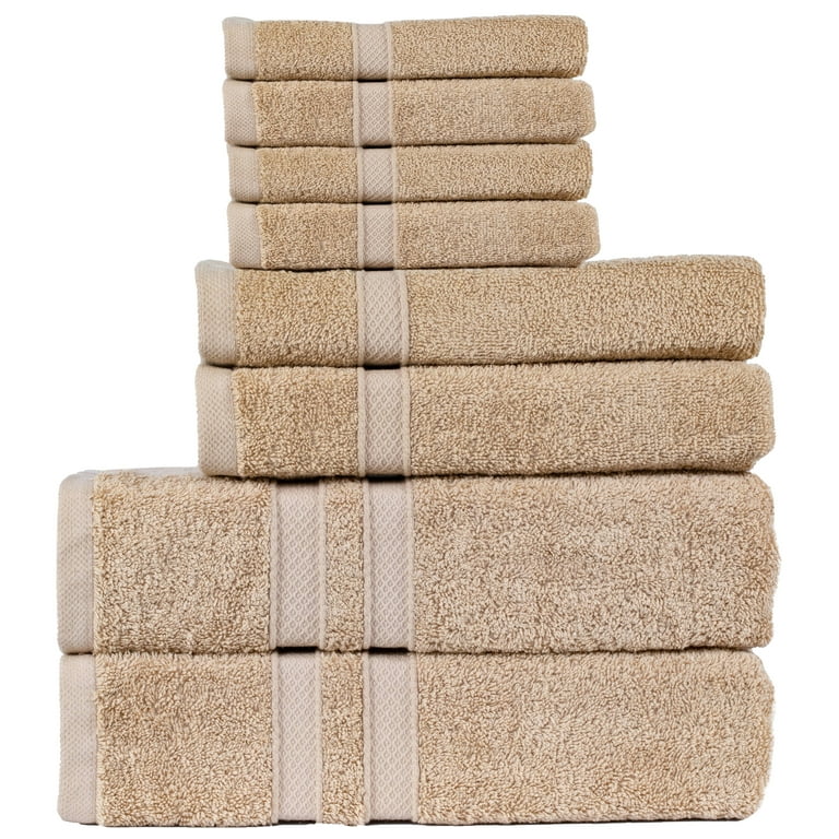 Tens Towels 8 Piece Towels Set, 2 Extra Large Bath Towels, 2 Hand Towels, 4  Washcloths