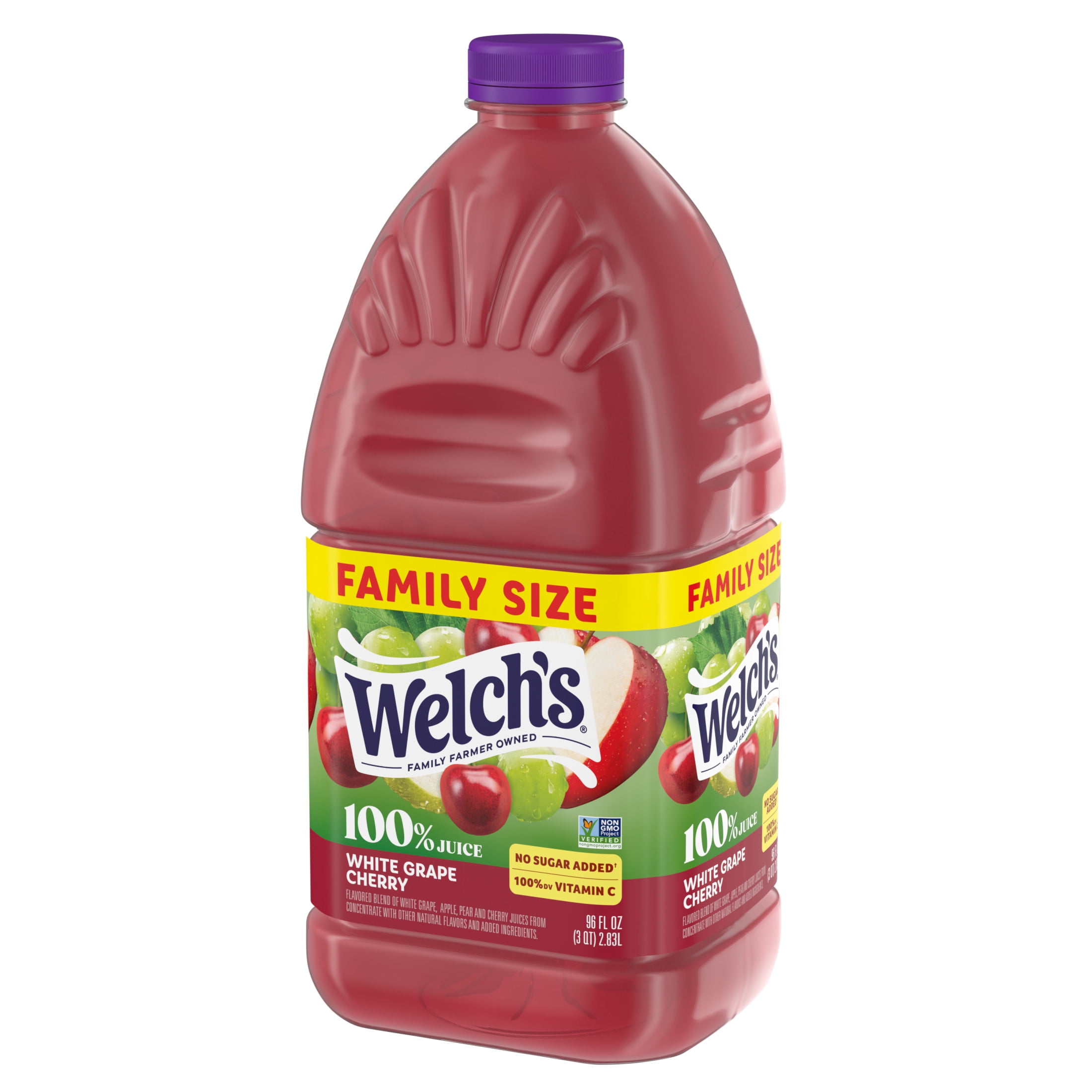 Welch's 100% Juice, White Grape Cherry, 96 fl oz Bottle