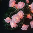 thumbnail image 1 of Guirnalda de luces LED a batería con patrón de flores rosas, diámetro de 6 cm, PE (polietileno), rosa, 3 m 20 LED, 1 of 5