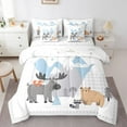 thumbnail image 1 of Erosebridal Rustic Animal Bedding Sets Queen Size, Bear Reindeer Comforter Sets with Sheets, Cartoon Theme Reversible Bedding Queen Size, Ultra Soft Room Decor, 7 Pieces, 1 of 6