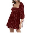 thumbnail image 1 of Jusqu'à 65 % de Réduction! Robes de Mode d'Été pour Femmes 2024 Grande Taille Robe Décontractée à Paillettes pour Fête Danse Manches Courtes, 1 of 6