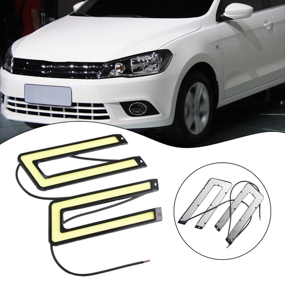 Coconut Ok 2Pcs Cob-U Daytime Running Lights Dc 12 V 6000-8000K Car Drl Led White Light for All Models Waterproof Automotive Fog Lamp