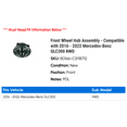 thumbnail image 2 of Front Wheel Hub Assembly - Compatible with 2016 - 2022 Mercedes-Benz GLC300 RWD 2017 2018 2019 2020 2021, 2 of 2