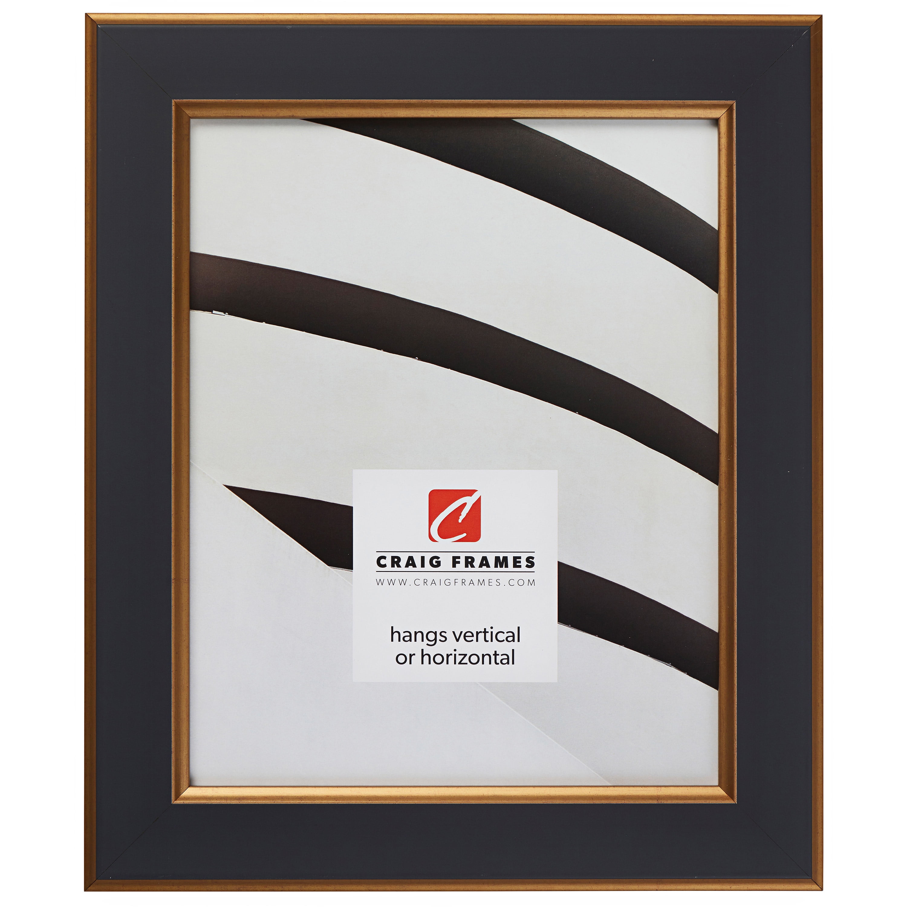 Craig Frames Crackle Picture Frame, 22x28 inch, Black and Gold