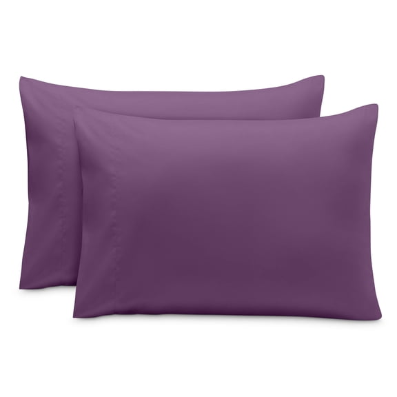 Juego de Fundas de Almohada Bare Home Cierre Tipo sobre Colección Premium 1800 Ultra Suave Tamaño Queen Color Ciruela 2 Unidades
