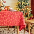 thumbnail image 1 of CEHVOM Christmas Snowflake Tablecloth Red Tablecloth Rectangular Tablecloth Dirt Resistants Tablecloth Holiday Gift Dustproofs Cloth Holiday Essential, 1 of 6