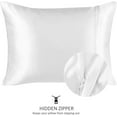 thumbnail image 3 of BLISSFORD Satin Pillowcase with Zipper, for Hair and Skin Care, Feels Soft and Cool Like a Silk Pillowcase, Satin Pillow Cases 2 Pack, Silk Pillow Cover, White - Standard Size, Set of 2, 3 of 7