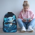 thumbnail image 2 of Binienty Galaxy Axolotl School Backpack for Girls Age 6-8 Large Capacity Lightweight Bookbag with Laptop Compartment Kids Day Pack Back to School Gifts for Children, 2 of 8