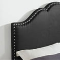 thumbnail image 3 of Preston Camelback Upholstered King Bedset In Crème Linen, 3 of 10
