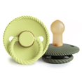 thumbnail image 1 of Chupete FRIGG con cuerda de látex paquete de 2, té verde oliva, talla 1, 1 of 8