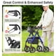 thumbnail image 4 of Andadores HOMLAND para personas mayores con asiento, andador plegable con ruedas, marco de aluminio reforzado, ruedas grandes de goma de 20 cm para todo terreno, andador ligero con ruedas y altura aju, 4 of 5