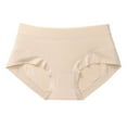 thumbnail image 2 of Swuxness Women's Breathable Briefs Underwear, Women's Panties, Women's Seamless Ice Silk Mid Waisted Soft Comfortable Breathable Panties Beige, XXL, 2 of 4