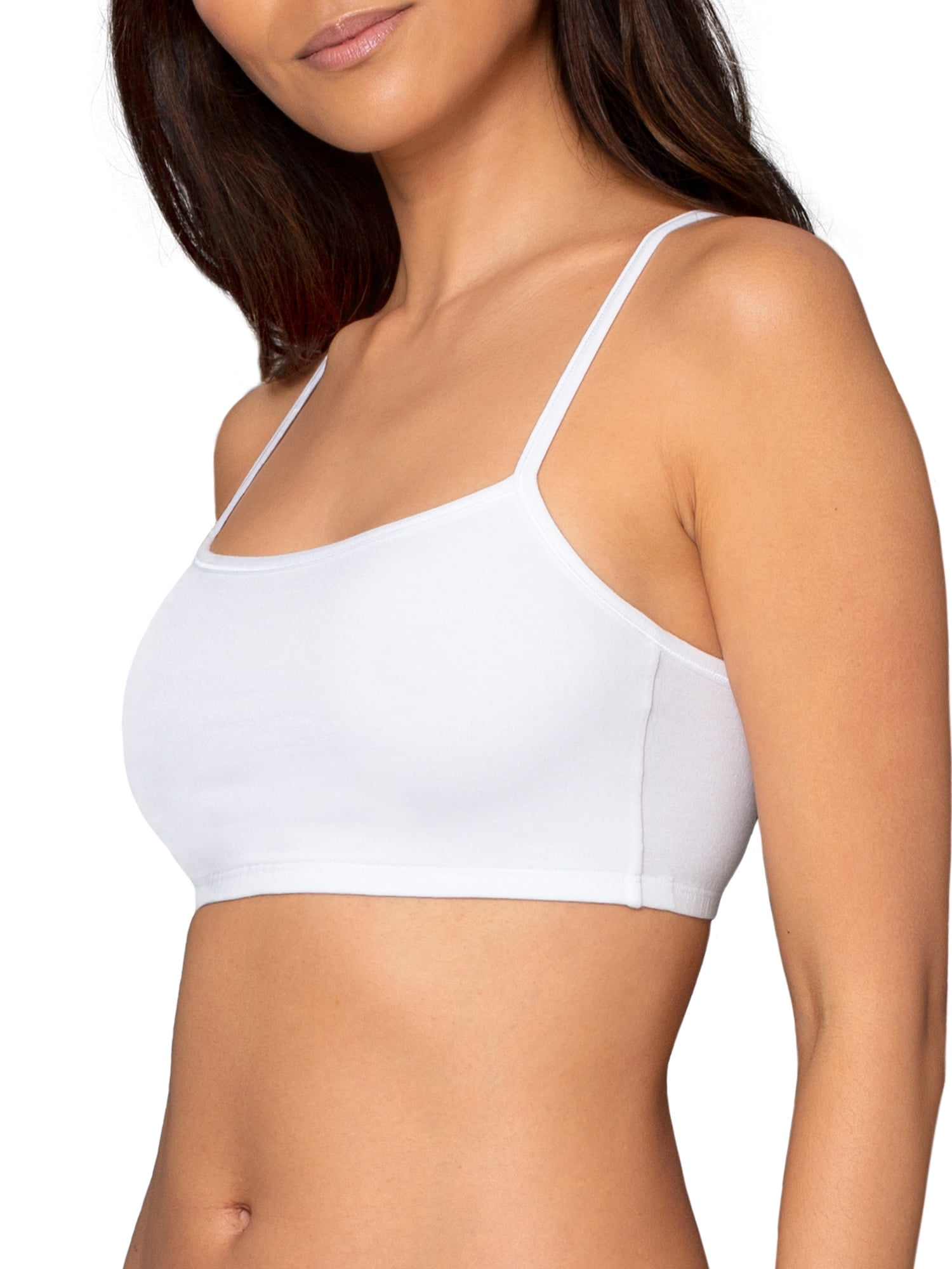 Fruit of the Loom Women's Spaghetti Strap Cotton Sports Bra, 3-Pack, Style-9036