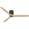thumbnail image 2 of 52" Casa Vieja Modern Indoor 3 Blade Hugger Ceiling Fan with Remote Control Matte Black Natural Solid Wood for Living Room Kitchen, 2 of 8